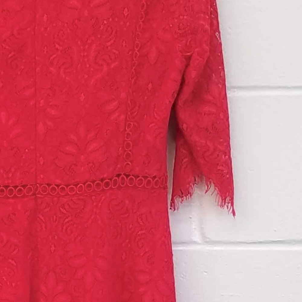 Red Lace Dress, Below the Knee METISU M NWT - Picture 4 of 11